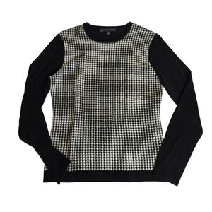 Brooks Brothers Size S Houndstooth Wool Pullover Fitted Preppy Old Money Sweater